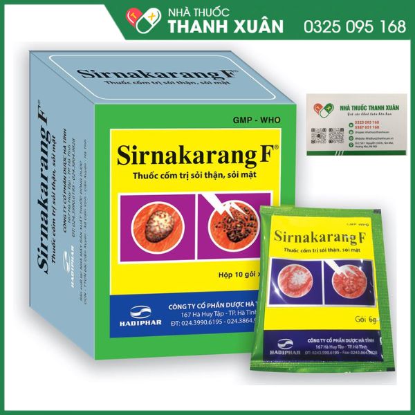 Sirnakarang F phòng và điều trị sỏi thận, sỏi tiết niệu, sỏi bàng quang, sỏi mật